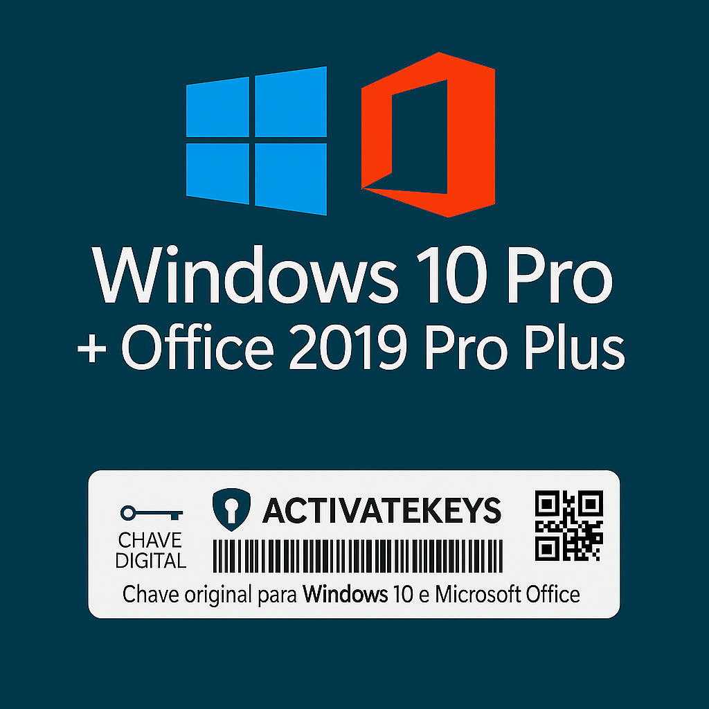 Licenças Windows 10 Pro + Office 2019 Professional Plus – Vitalício
